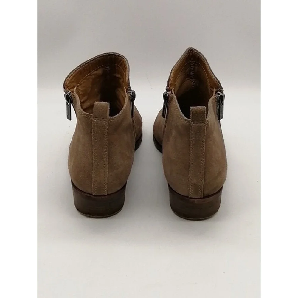Lucky Brand Boots Womens Basel Brown 10 Ankle Bootie Shoes Suede Side Zip